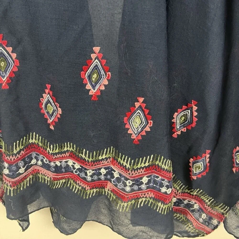 Summer & Rose Beach Cover Up One Size Duster Embroidered Boho Beachy Resort‎